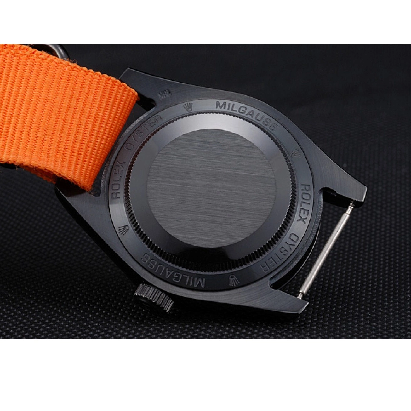 AAA replica watch 622003 Orange Rolex Strap Nylon Milgauss Bamford 0728